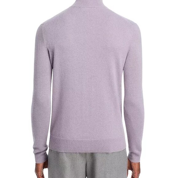 Bloomingdale's Men's Light Purple 1/4 Zip Cashmere Sweater- Large -New with Tags - Picture 2 of 5
